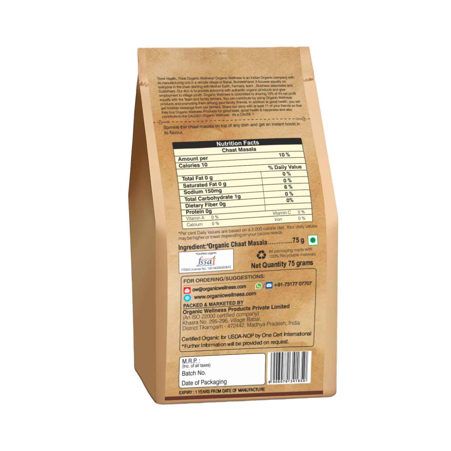 Organic Wellness Chaat Masala - Distacart