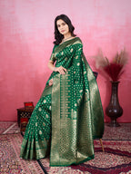 Vedant Vastram Banarasi Silk Fashion Saree - Green