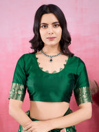 Vedant Vastram Banarasi Silk Fashion Saree - Green