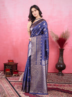 Vedant Vastram Banarasi Silk Fashion Saree - Navy
