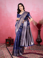 Vedant Vastram Banarasi Silk Fashion Saree - Navy