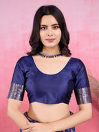 Vedant Vastram Banarasi Silk Fashion Saree - Navy