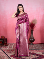 Vedant Vastram Banarasi Silk Fashion Saree - Wine