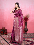 Vedant Vastram Banarasi Silk Fashion Saree - Wine