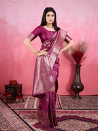 Vedant Vastram Banarasi Silk Fashion Saree - Wine