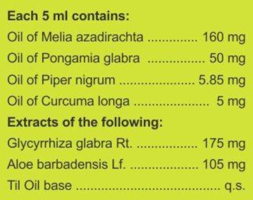 Charak Pharma Imupsora Oil Ingredients