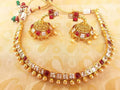 Red & White AD Necklace Set