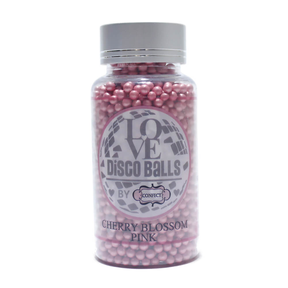 confect cherry blossom pink disco balls sprinkles 4 mm 120 gms