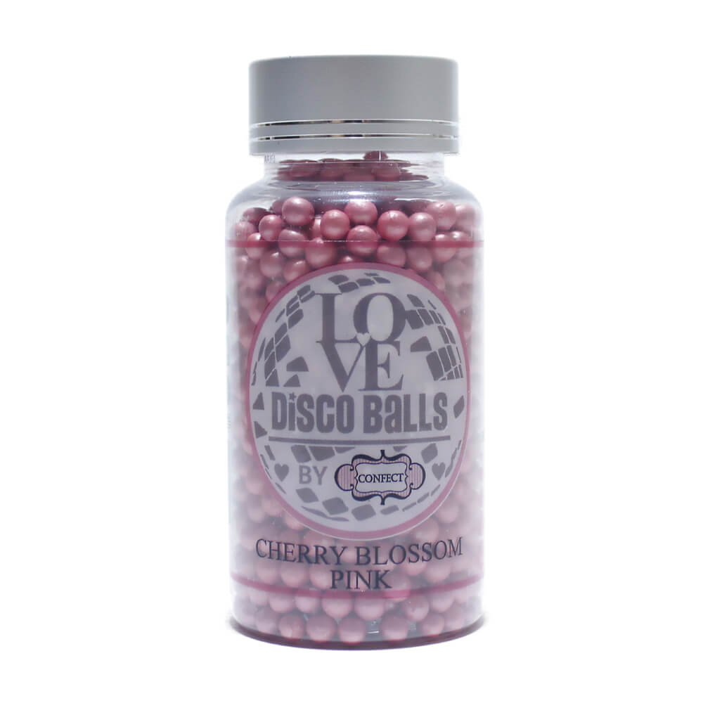 confect cherry blossom pink disco balls sprinkles 6 mm 120 gms
