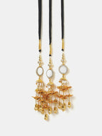 Ruby Raang Gold Gota Pati Work And Threads With Pearls And Black Thread And Mirrors - Distacart