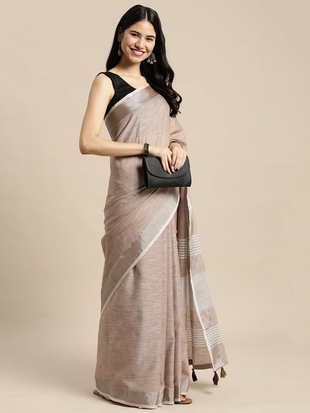 Anaita Chiku Linen Saree With Blouse