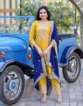 Lehenga Mart Designer Chinon Suit With Sequence Embroidered Work - Yellow
