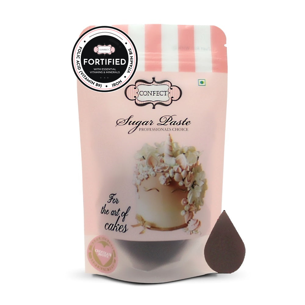 confect chocolate brown nutritional sugarpaste 250 gms