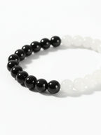 NVR Unisex Black & White Crystal Beaded Bracelet - Distacart