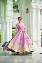 Joban Fashion Pink Georgette Sequence Embroidery Work Kurta Set - Distacart