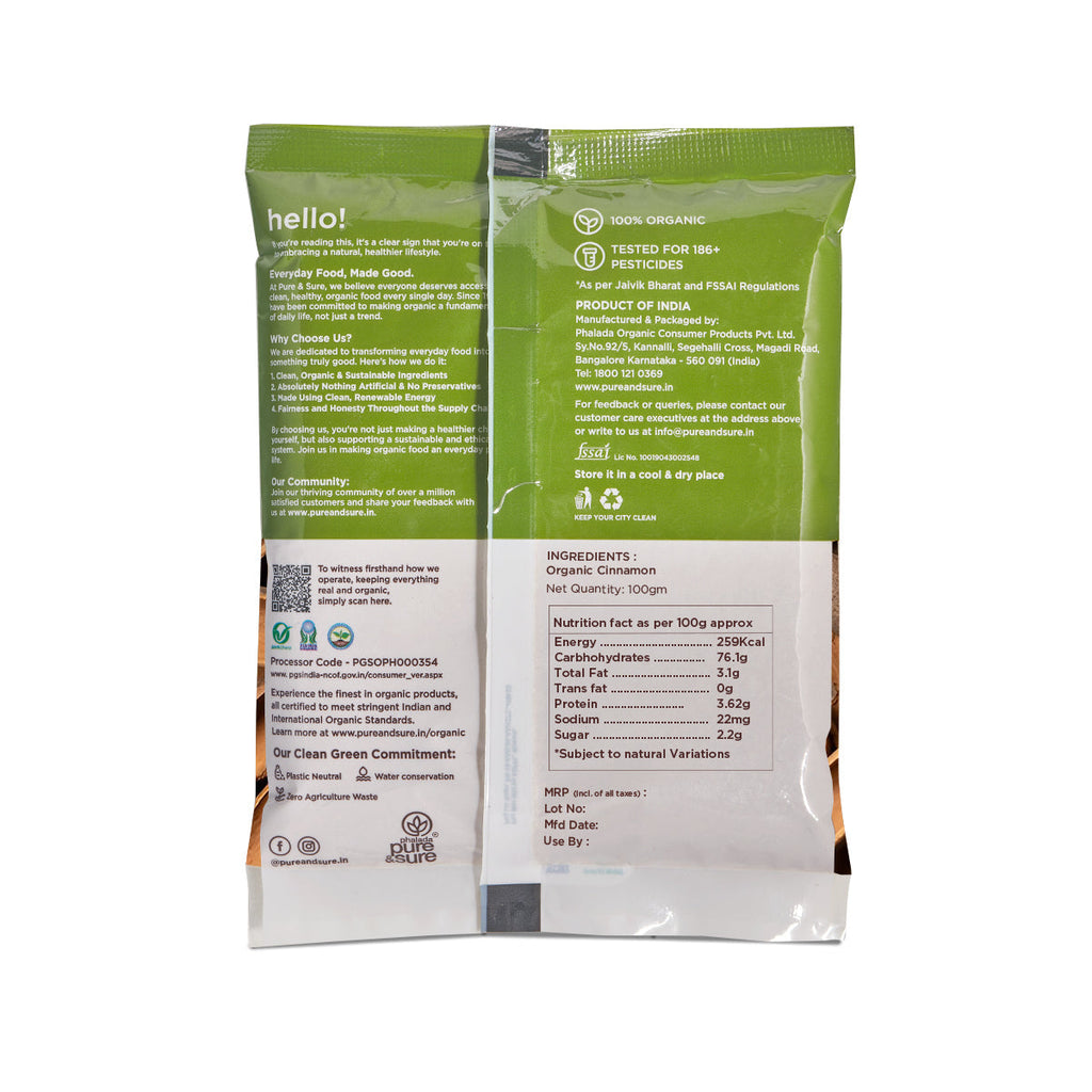 Pure & Sure Organic Cinnamon Bark - Distacart