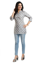 Snehal Creations Gracious Gray Rayon Short Kurti Tunic Top - Distacart