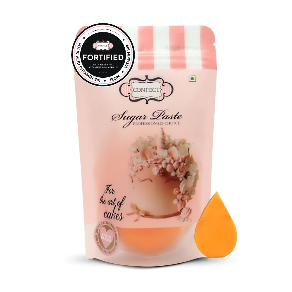 confect citrus orange nutritional sugarpaste 250 gms