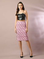 Myshka Women's Multi Printed Knee Length Party Embellished Skirts