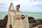House of Panchhi Cream Net Multi Sequins with heavy Zarkan embroidery Lehenga choli & Dupatta