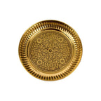 Spillbox Gold-Toned Brass Textured Thali Pooja Essential