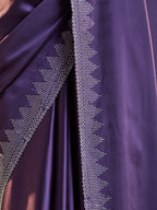 kasee Beads and Stones Satin Saree - Distacart