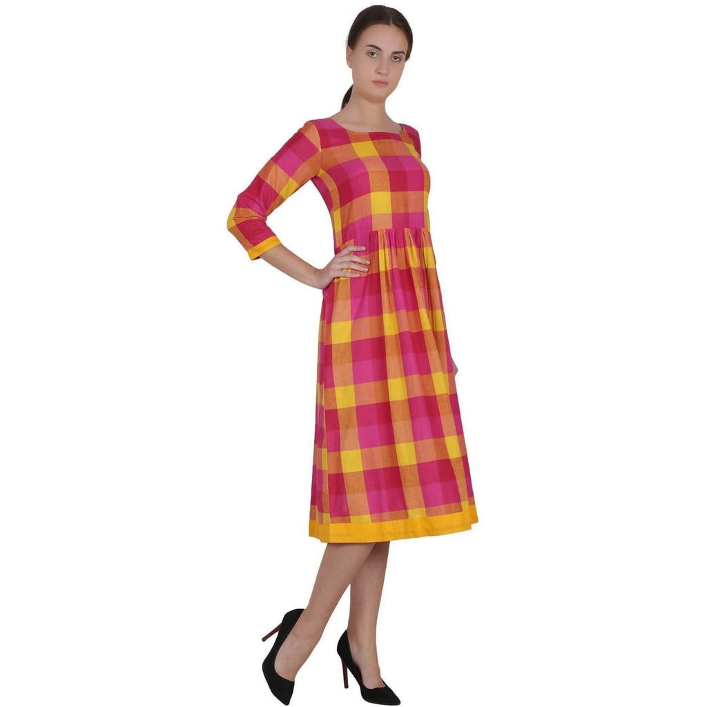 Kanoor Women's Multi Rayon Frock Style Kurti