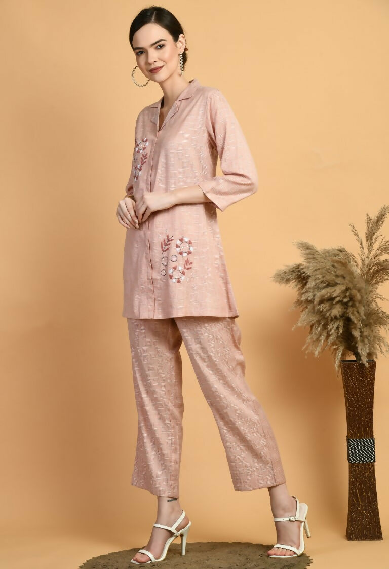 Joban Fashion Peach Cotton Kurta Set