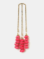 Ruby Raang Gold Gota Pati Work And Pink Rosses With Black Thread & Golden Stones - Distacart