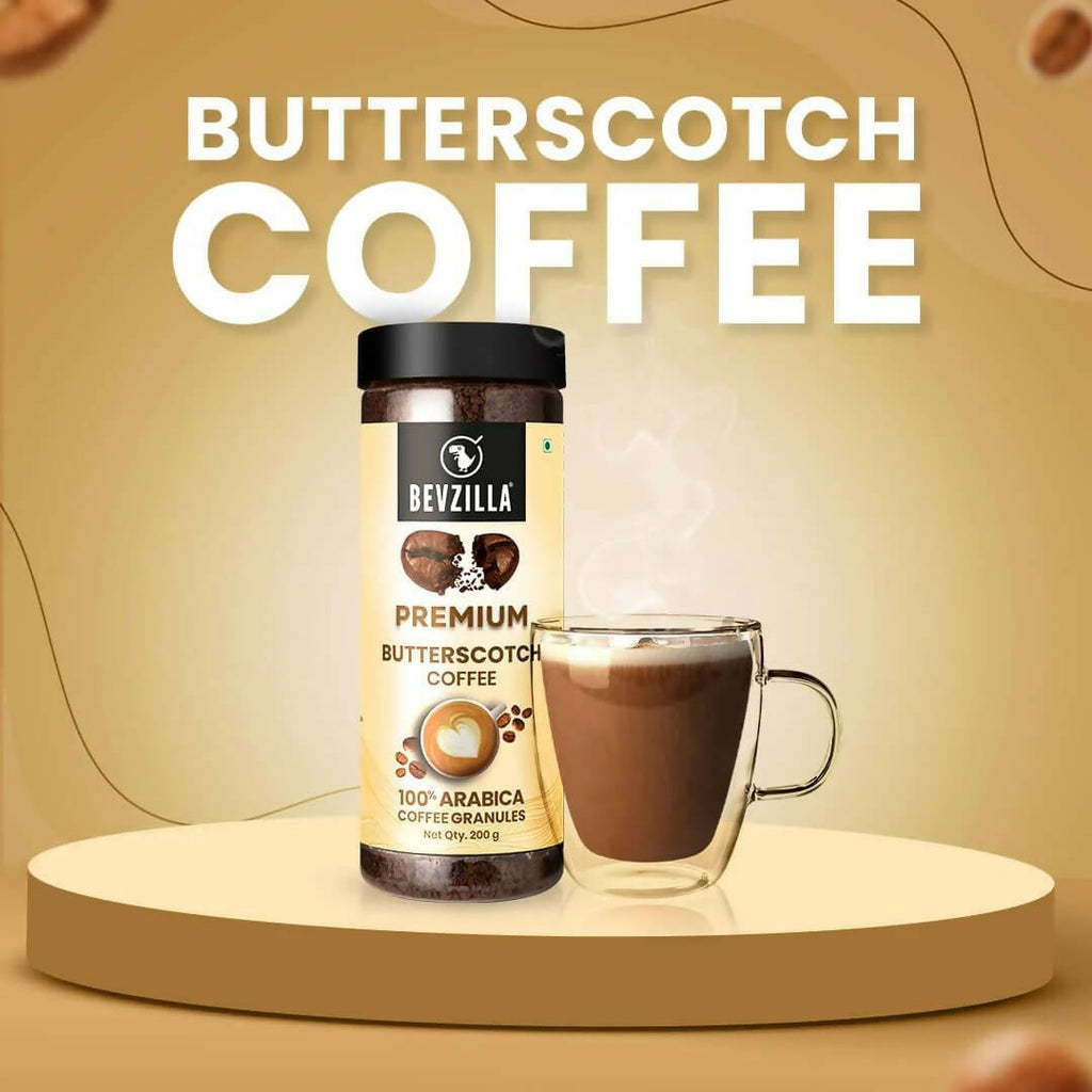 Bevzilla Premium Butterscotch Coffee Powder 100% Arabica - Distacart