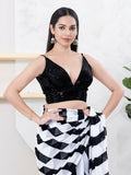 Joban Fashion Black Sequin Sleeveless Back Open Blouse