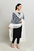Joban Fashion White Cotton Embroidery Work Pakistani Karanchi Dupatta
