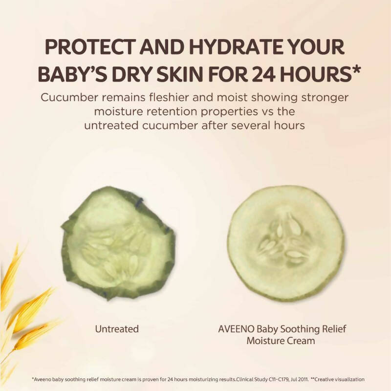 Aveeno Baby Soothing Relief Moisture Cream, 24-Hour Protection for Dry, Itchy or Sensitive Skin