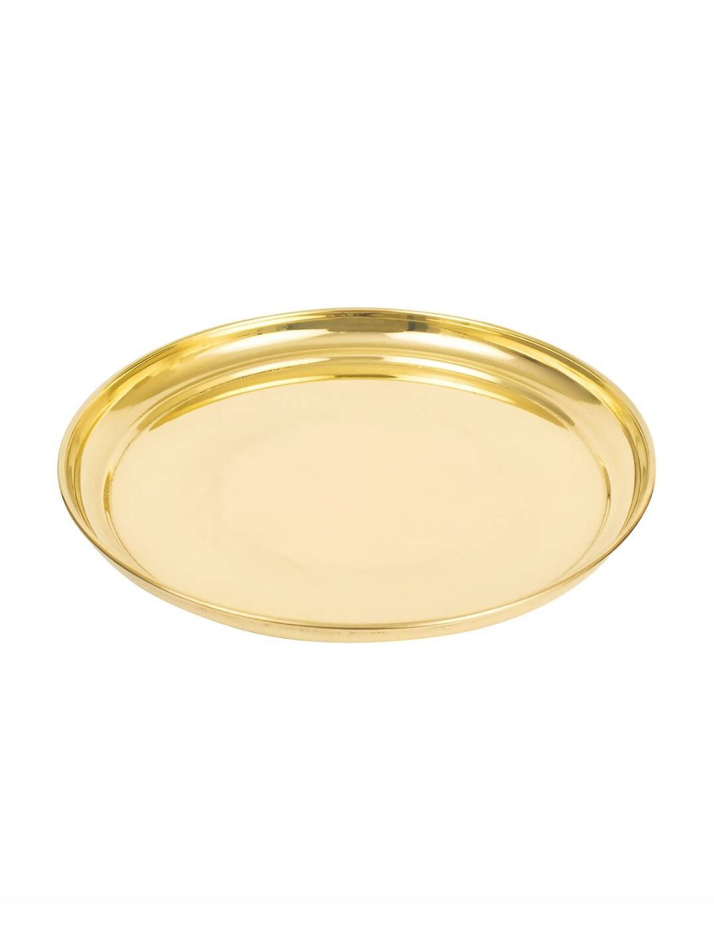 Spillbox Gold-Toned Brass Plain Thali Pooja Essential