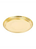 Spillbox Gold-Toned Brass Plain Thali Pooja Essential