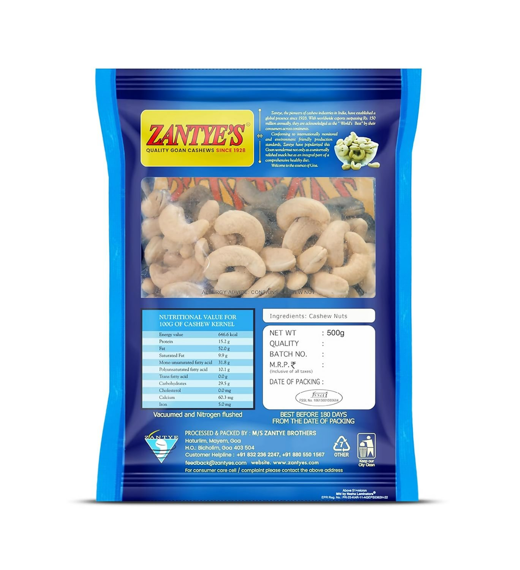 Zantye's Goan Cashew W320 Premium Kaju - Distacart