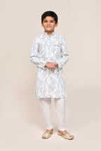Joban Fashion Cotton Based Full Embroidered Work White Kurta With Straight Fit Pant