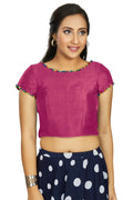 Aastha Fashion Women's Pink Art Silk Designer Party Wear Readymade Blouse