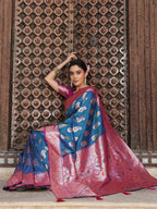 Shree Shyam Fashion Sky Blue Silk Saree - Distacart
