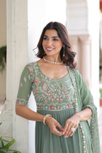 Joban Fashion Pista Readymade Kurta Set With Sequence embroidery Work - Distacart
