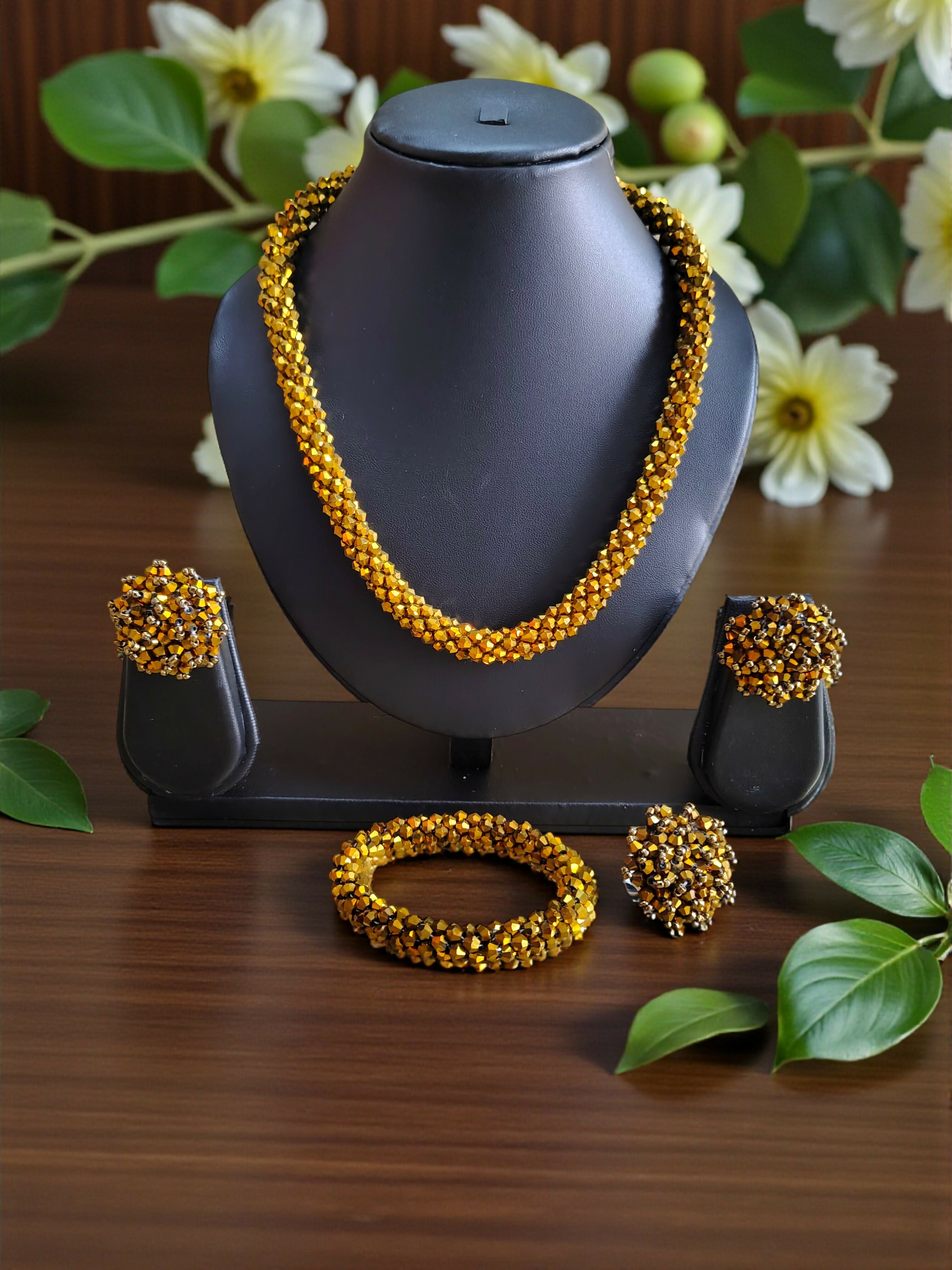 Inhanns Rangshine 4-In-1 Crystal Glam Set - Handmade - Golden