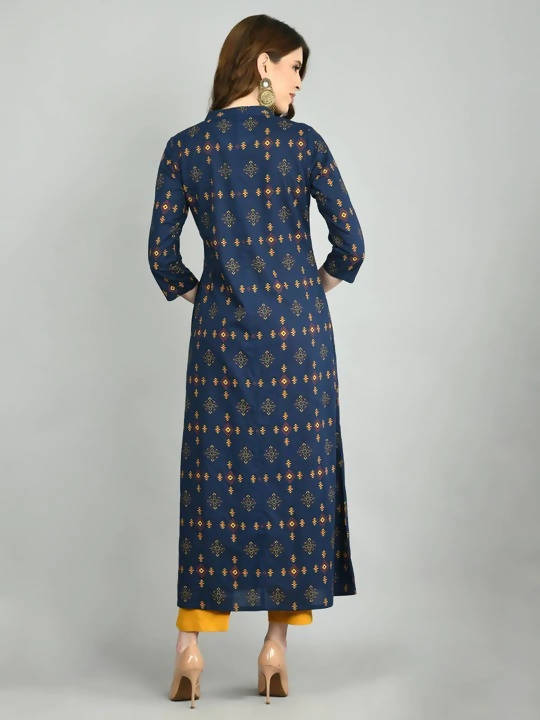 Myshka Women Navy Blue Cotton Printed Shrug, Top And Pant Set - Distacart