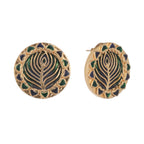 Nuyug 22K Gold Plated Contemporary Round Shaped Enamel Studs - Distacart