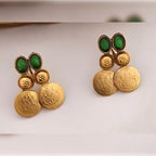 Jewel City Gold-Tone Coin Necklace Set with Emerald and Ruby Gemstones