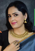 Jewel City Antique Gold-Plated Coin Necklace Set for Women | Traditional Temple Jewelry Choker with Earrings
