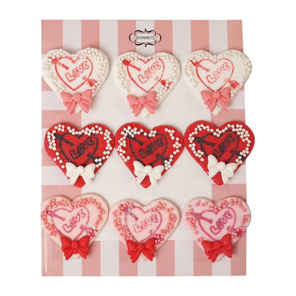 confect valentine love heart cake cupcake topper vt 005 60 gms