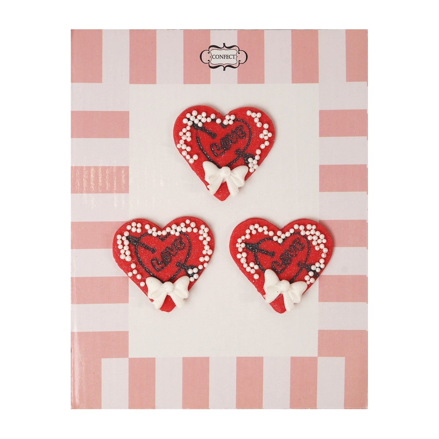 confect valentine love heart cake cupcake topper vt 005 60 gms