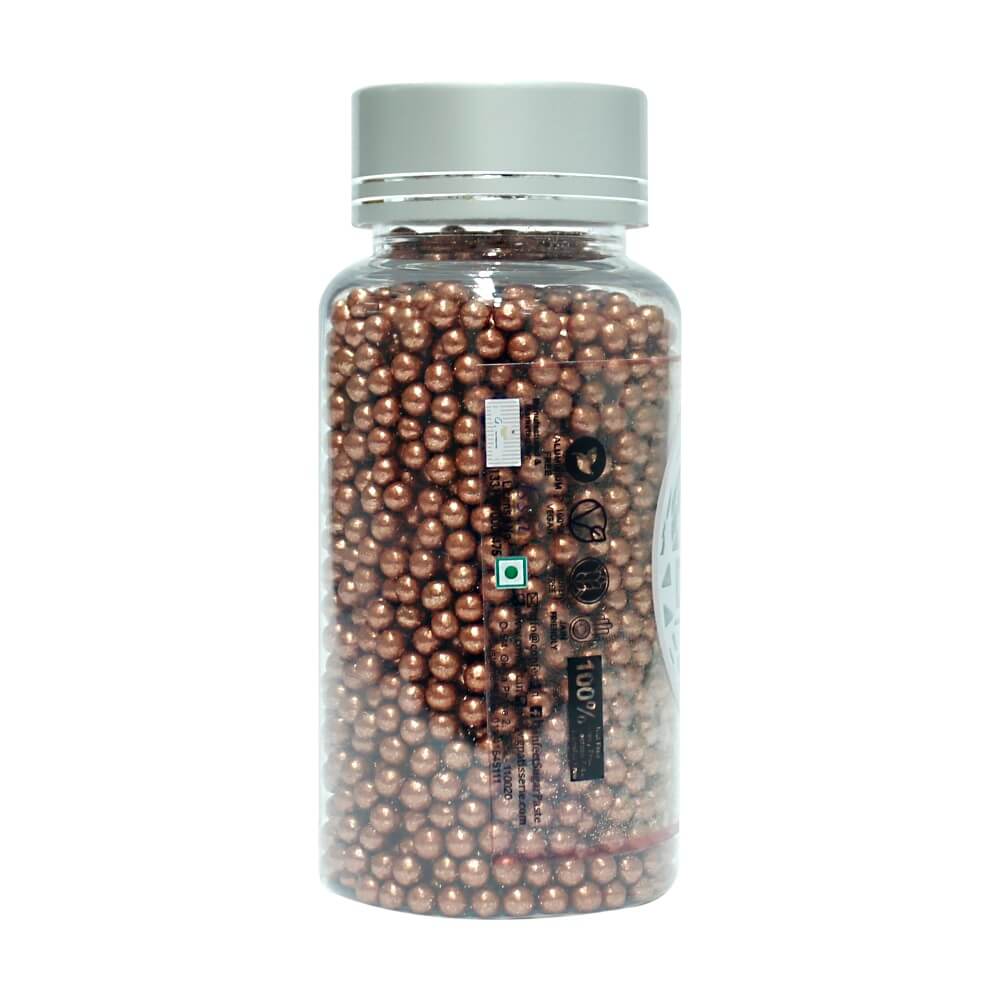 confect copper disco balls sprinkles 4 mm 120 gms