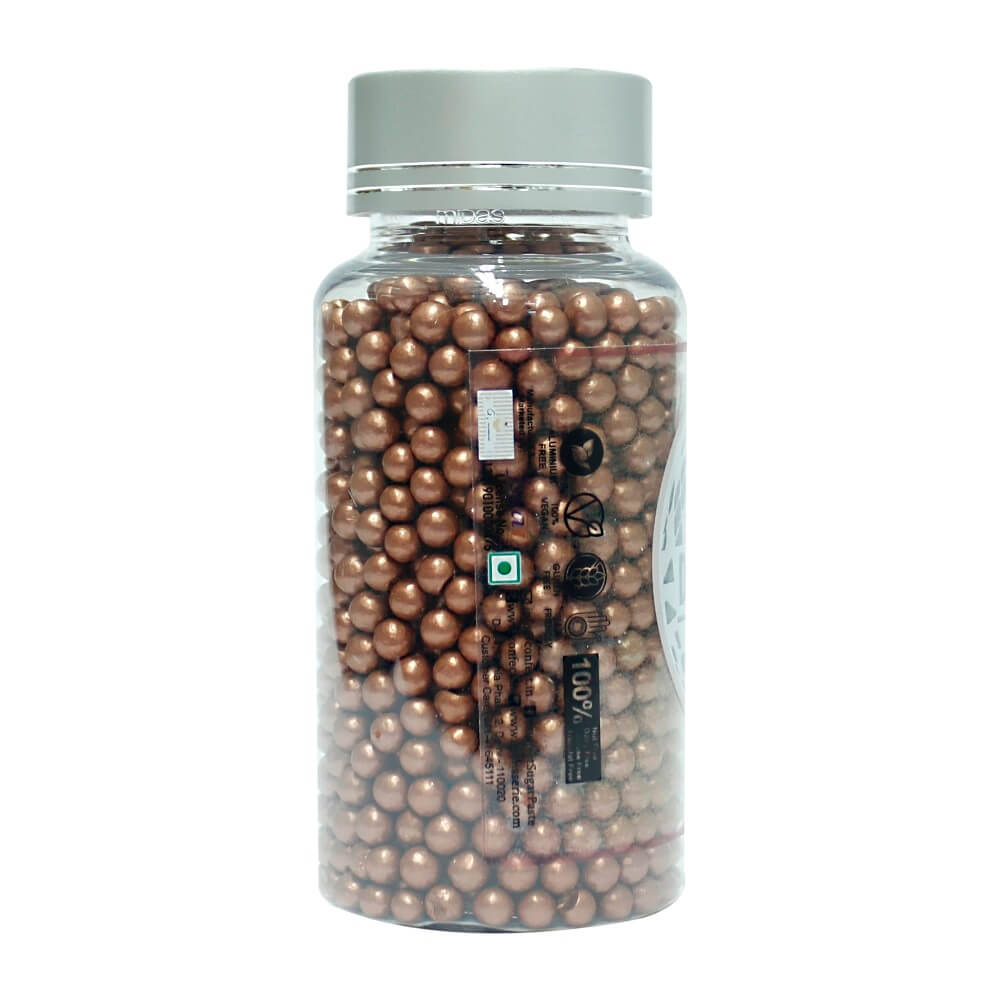 confect copper disco balls sprinkles 5 mm 120 gms