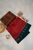 khanduapata Red & Green Design Cotton Saree For Women - Distacart